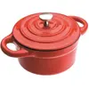 Image de IBILI - Mini cocotte ronde rouge, 10 x 4,5 cm, Fonte, Compatible avec l'induction rouge