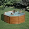 Image de Piscine ronde acier Gré Pacific imitation bois - 3,50 x 1,20 m