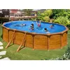 Image de Piscine acier aspect bois Mauritius ovale 6,34 x 3,99 x 1,32 m - Gré