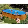 Image de Piscine acier aspect bois Mauritius ovale 5,27 x 3,27 x 1,32 m - Gré