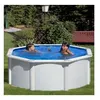 Image de Kit Piscine hors sol acier ronde blanche - Fidji - Ø260 x 122 cm (Livrée avec une échelle de sécurité et un filtre à sable)