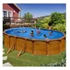 Image de Piscine acier aspect bois Mauritius ovale 6,34 x 3,99 x 1,32 m - Gré