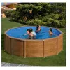 Image de Kit piscine acier hors-sol GRE Mauritius Ø4,80 m style bois filtration à sable
