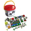 Image de CULTURE CLUB Jeu Construction Plastique 1 Seau Contient 12 Supports 812 Pièces 5 Coloris Assortis Dès 3 Ans