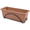 Image de PLASTIKEN Jardiniere 50x20cm avec plateau et support balcon - Terracotta