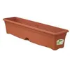 Image de PLASTIKEN Jardiniere rectangulaire Ø 80 X 20 cm avec plateau - Terracotta