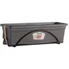 Image de Plastiken Bac à fleurs avec soucoupe Anthracite Polypropylène 60 x 24 cm, Repassage + entretien du linge : accessoires, Gris