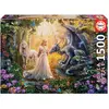Image de Educa Dragon, princesse et licorne (1500 pièces)
