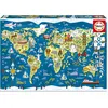 Image de Educa Carte du monde 200 pièces puzzle (200 pièces)