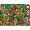 Image de Puzzle - 500 pièces - Les tigres dans la jungle - 48x34cm - Adulte/Enfant - Educa