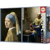 Image de Educa 2in1 Mädchen mit Perlenohrring & Die Milchmagd, Johannes Vermeer (1000 pièces)