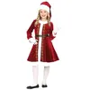 Image de déguisement mère noël luxe velours fille - 7/9 ans - rouge - guirma 44029