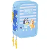 Image de Bluey, Trousse, Dreifaches Federmäppchen Let's play Blau 12,5 x 19,5 x 5,5 cm 37 Stücke