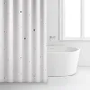 Image de Rideau De Douche Polyester Motif Points - 180x200 Cm - Blanc
