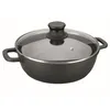 Image de Faitout bas 32 cm en fonte d'aluminium couvercle en verre - Lacor - Noir - Fonte Aluminium