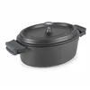 Image de Cocotte ovale 3.5 litres en fonte d'aluminium avec couvercle - Lacor - Noir - Fonte D'aluminium