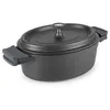 Image de Cocotte ovale en fonte d'aluminium 6.3 litres - Lacor - Noir - Fonte D'aluminium