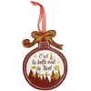 Image de Décoration de sapin à suspendre boule de noël rouge en bois