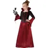 Image de Déguisement vampire rouge et noir fille Halloween 5 à 6 ans