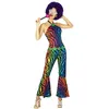 Image de Combinaison Disco - Funky Rainbow - Femme Taille : M/L - 40/42 - Déguisements et fêtes