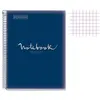 Image de Cahier - A4 (21x29,7cm) - Petits carreaux - 120 pages - couverture en polypro bleu marine - à spirale - Miquelrius