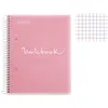 Image de Cahier - A4 (21x29,7cm) - Petits carreaux - 160 pages - couverture en polypro rose - à spirale - Notebook Miquelrius