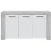 Image de Buffet WENDY 3 portes L144cm - Blanc et béton
