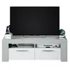 Image de Meuble TV WENDY 2 portes et 2 niches de rangement L120cm - Blanc et Béton