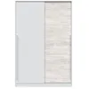 Image de Armoire penderie MYA avec portes coulissantes L120 x H200cm - Blanc et bois