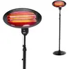 Image de EDM Piedestal pour poêle à quartz extérieur, Radiateur infrarouge, Multicolore, Noir