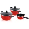Image de Batterie de cuisine 5 pièces, induction, antiadhésive sans PFOA Magefesa GRANA Rouge rouge