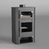 Image de FM Poêle à bois acier M-104 11kW avec porte en fonte et four