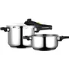 Image de Autocuiseur 6 + 4 L, Induction, Acier Inoxydable 18/10, 2 Niveaux de Pression, FAGOR, Fagor Rapid Xpress 6/4, , Argent