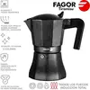 Image de Cafetière Expresso Italienne en Aluminium, 12 Tasses de Café, Vitrocérame, Gaz FAGOR Tiramisú Noir noir