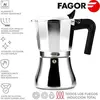 Image de Cafetière Expresso Italienne Induction Aluminium 6 Tasses Café, Vitrocéramique FAGOR Cupy Argent
