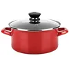 Image de Casserole Induction 20 cm Acier Émaillé, Antiadhésif sans PFOA, Couvercle Verre, FAGOR, Optimax, , Rouge