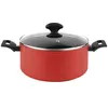Image de Casserole Induction 20cm Aluminium Forgé, Antiadhésif sans PFOA, Couvercle Verre, FAGOR, Maxima, , Rouge