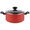 Image de Casserole Induction 20cm Aluminium Forgé, Antiadhésif sans PFOA, Couvercle Verre FAGOR Maxima Rouge 01182 rouge