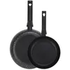 Image de Set de 2 Poêles à Frire Induction 20-24cm Aluminium 3 mm, Antiadhésif sans PFOA FAGOR Nela Marble Noir noir