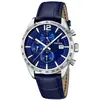 Image de Montre chronographe Festina Timeless pour homme avec bracelet en cuir et cadran bleu à quartz F16760-3 bleu