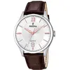 Image de Festina, Montre, Classique, Marron, Blanc, Argent, (Horloge analogique, 43 mm)