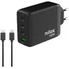 Image de Nilox NXGANUSBC100 Wall Charger Black - Brand EAN: 8431775035669 (100 W, 4 ports), Chargeur USB, Noir