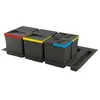 Image de Emuca - Poubelles pour tiroir de cuisine Recycle (Lot de 4 bacs de tri) 2 poubelles de 12 litres et 2 poubelles de 6 litres