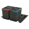 Image de Emuca - Poubelles pour tiroir de cuisine Recycle (Lot de 3 bacs de tri) Kit avec une poubelle de 15 litres et 2 poubelles de 7 litres