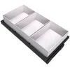 Image de Kit de plateaux Emuca avec 3 paniers de rangement et glissières à fermeture douce pour armoires 900mm noir texturé