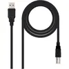 Image de Nanocable 10.01.0104-BK Câble USB 3 m USB 2.0 USB A USB B Noir (3 m, USB 2.0), Câble USB