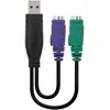 Image de Nanocable 10.03.0101 Câble PS/2 0,15 m 2x 6-p Mini-DIN USB A Noir, Câble pour commutateur KVM