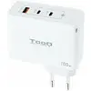 Image de Tooq Technology CARGADOR DE PARED GaN 2xUSB-C/PD USB-A/QC 100W (100 W), Chargeur USB, Blanc