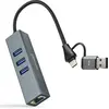 Image de Nanocable 10.03.0412 (USB-C, 3 ports), Station d'accueil + hub USB, Gris