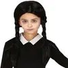 Image de Perruque Mercredi Addams Tresses Noires Halloween
